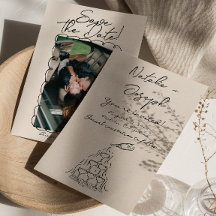 Casamento Fotográfico de Champanhe Desenhado Retro