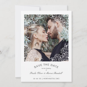 Reserve A Data Casamento Fotográfico de Efeito de Lace Flourado