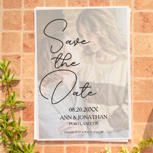 Reserve A Data Casamento Fotográfico de Faux Vellum Moderno Elega