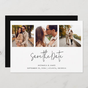 Reserve A Data Casamento Fotográfico de Script Branco Simples Mod