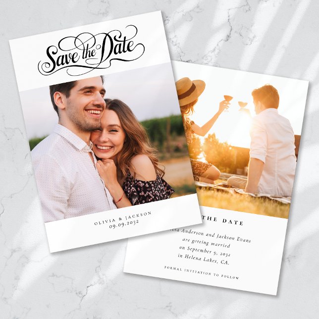Reserve A Data Casamento Fotográfico de Script de Caligrafia (Criador carregado)