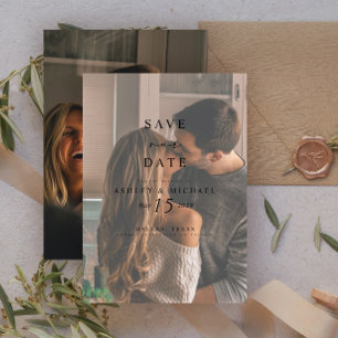 Reserve A Data Casamento Fotográfico de Vellum Overlay Watercolo