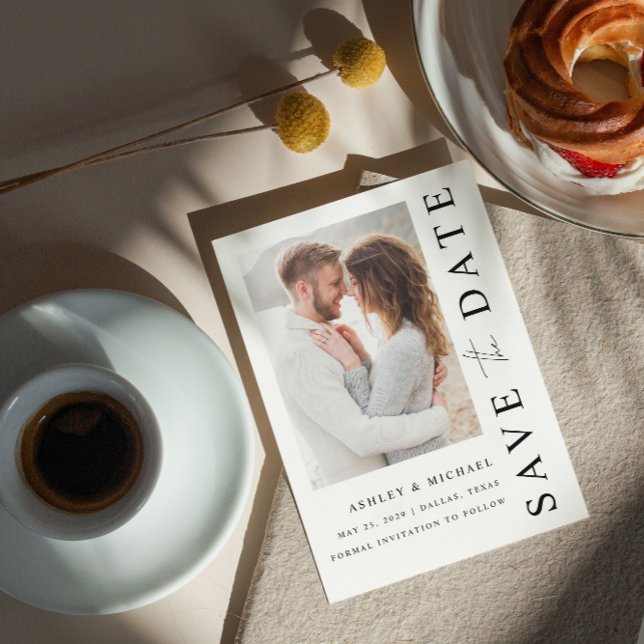 Reserve A Data Casamento Fotográfico do Elegante Modern 5 Salve A (Save Your Date in Style! Elegant & Personalizable Wedding Card. 💍💌 [Add Details])