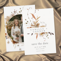 Casamento Fotográfico Floral Boho Outono Neutro Rú