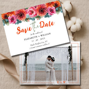 Reserve A Data Casamento Fotográfico Floral Cor de Água Cor Rosa