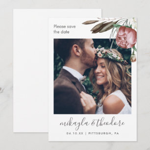 Reserve A Data Casamento Fotográfico Floral Modern Boho