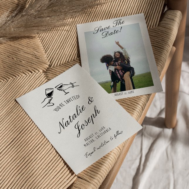 Reserve A Data Casamento Fotográfico ilustrado e desenhado à mão (Criador carregado)