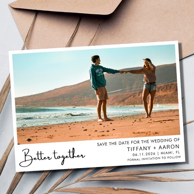 Reserve A Data Casamento Fotográfico Melhor Junto (Better Together Photo Wedding Save The Date)