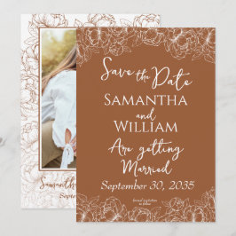 Reserve A Data Casamento Fotográfico Moderno Floral Rustic Terrac