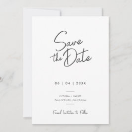 Reserve A Data Casamento Fotográfico Moderno Minimalista Preto Br