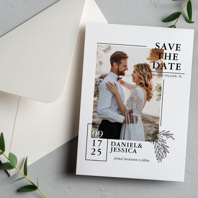 Reserve A Data Casamento Fotográfico Moderno Salva A Data (Criador carregado)