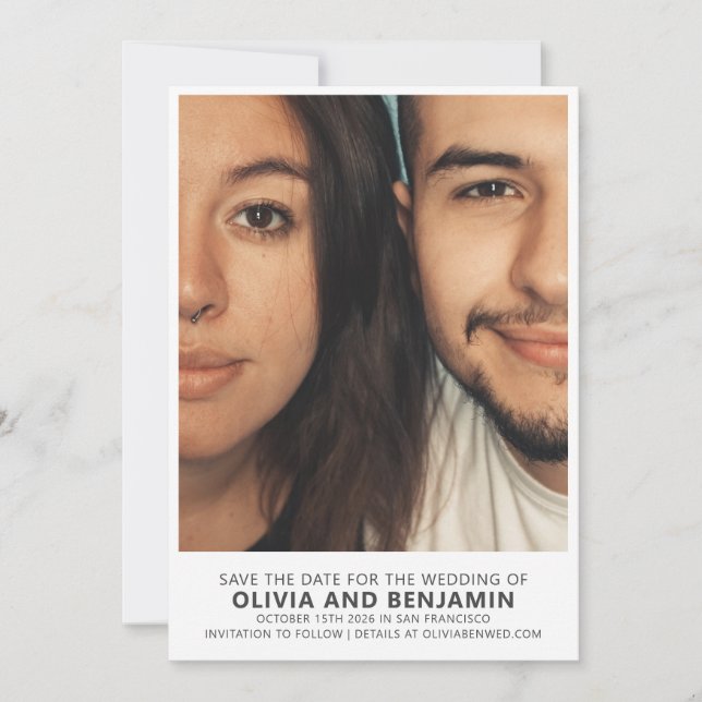 Reserve A Data Casamento Fotográfico Moderno Trendy Bold (Frente)