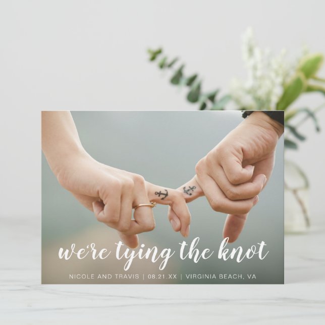 Reserve A Data Casamento Fotográfico Náutico Simples e Fofo (Em pé/Frente)