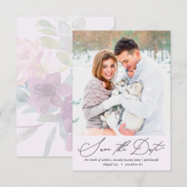 Reserve A Data Casamento Fotográfico Púrpura Pastel Pastel Floral