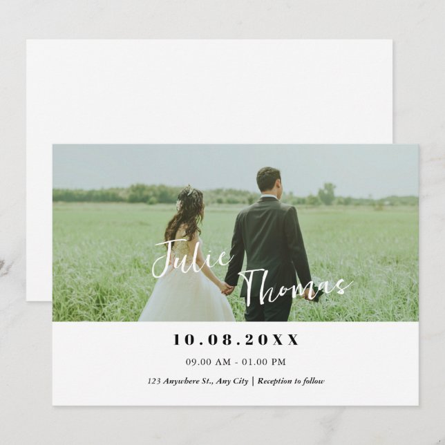 Reserve A Data Casamento fotográfico simples minimalista moderno (Frente/Verso)