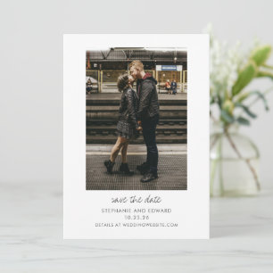 Reserve A Data Casamento Fotográfico Simples Preto Branco Minimal
