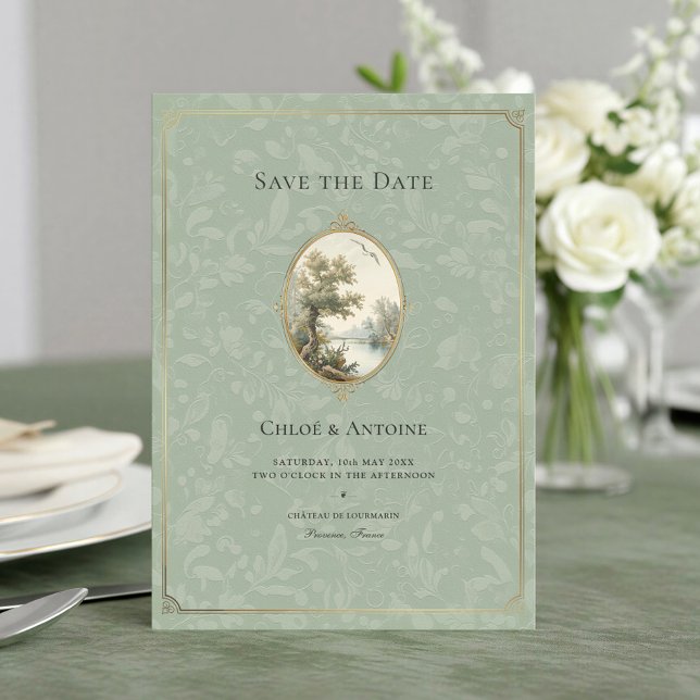 Reserve A Data Casamento Francês Pastoral em Verde Sage (Criador carregado)