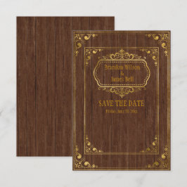 Reserve A Data Casamento Gay Casal Molduras Marrom e Dourado 