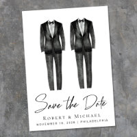 Casamento Gay Elegante Tuxedo Aquarela