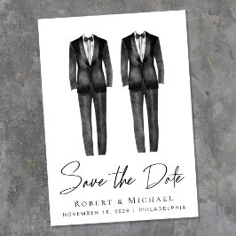Reserve A Data Casamento Gay Elegante Tuxedo Aquarela