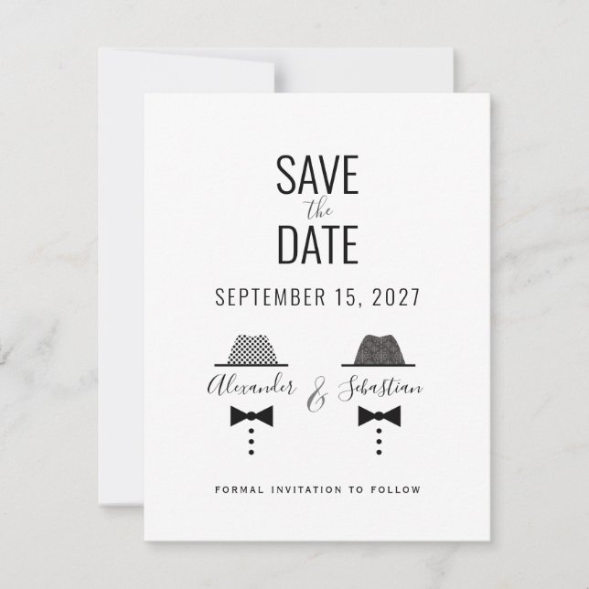 Reserve A Data Casamento Gay Simples (Frente)