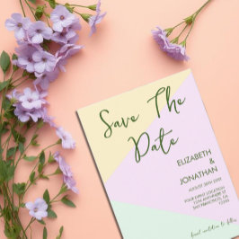 Reserve A Data Casamento Geométrico de Pastel Mudado