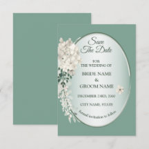 Casamento Geométrico Floral Verde Jasmine Branco
