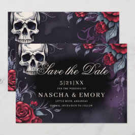 Reserve A Data Casamento Gótico da Catedral Vermelha e Negra Eleg