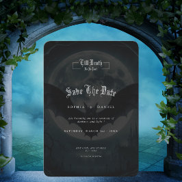 Reserve A Data Casamento Gótico de Bats Minimalista