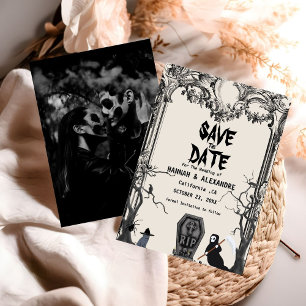Reserve A Data Casamento Gótico do Halloween Dark Salve a Data