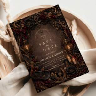 Reserve A Data Casamento Gótico Ocidental Romântico