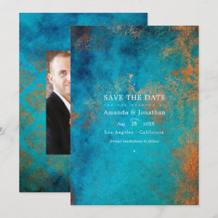 Reserve A Data Casamento Grunge Cobre com Pátina e Turquesa