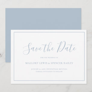 Reserve A Data Casamento Herdeiro Azul Tradicional