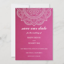 Casamento Hindu Indígena de Paisley Branco Rosa El
