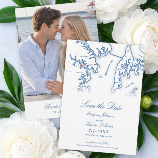 Reserve A Data Casamento Histórico em London Town Annapolis (Historic London Town Save the Date Annapolis Garden Wedding by Coastal Map Designs)