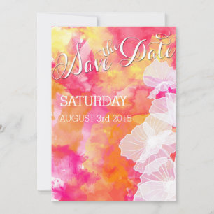 RESERVE A DATA CASAMENTO HOLLYHOCK SUNSET WATERCOLOR