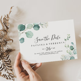 Reserve A Data Casamento Horizontal do Eucalyptus Verde de Verão