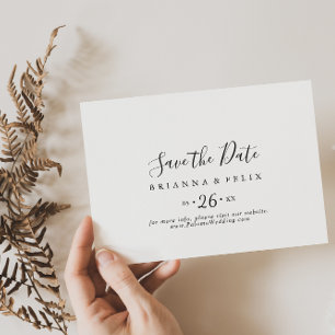 Reserve A Data Casamento Horizontal Minimalista Simples