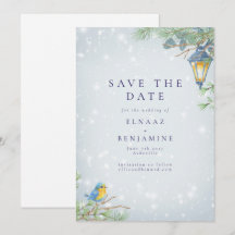 Casamento Ilustração de Lâmpada e Pássaro no Inver