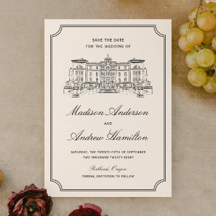 Reserve A Data Casamento Ilustrado Clássico da Propriedade