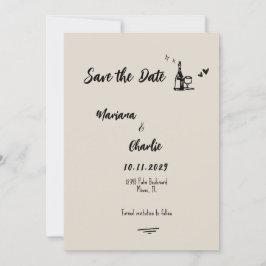 Reserve A Data Casamento Ilustrado Retro Cinza