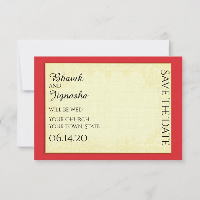 Reserve A Data Casamento Indiano Ganesha Salve a Data (Frente)