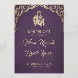 Reserve A Data Casamento Indiano, Salve A Data, Azul, Dourado, Ga
