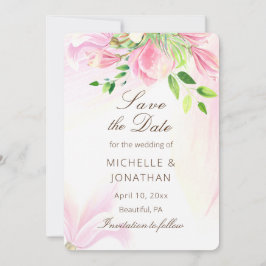 Reserve A Data Casamento Inspiracional Floral de Magnolias Blush 
