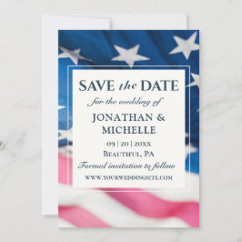 Reserve A Data Casamento Inspirador Patriótico de Bandeira Americ