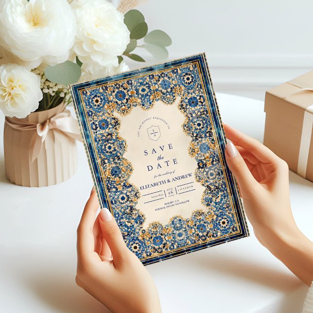 Reserve A Data Casamento Islâmico Azul Real (Criador carregado)