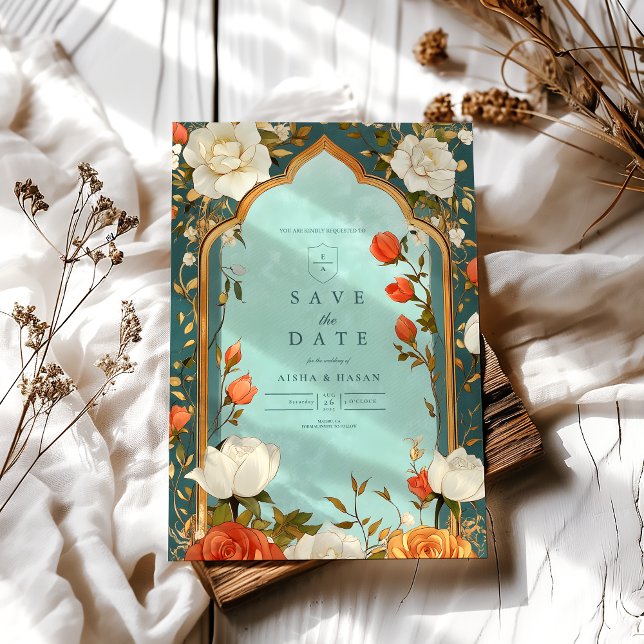 Reserve A Data Casamento Islâmico Floral (Criador carregado)