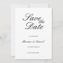 Reserve A Data Casamento Islâmico Preto e Branco em Letra Elegant