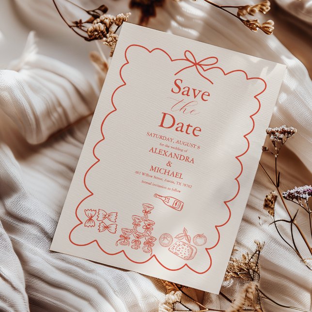 Reserve A Data Casamento Italiano Caprichoso Ondulado  (Criador carregado)
