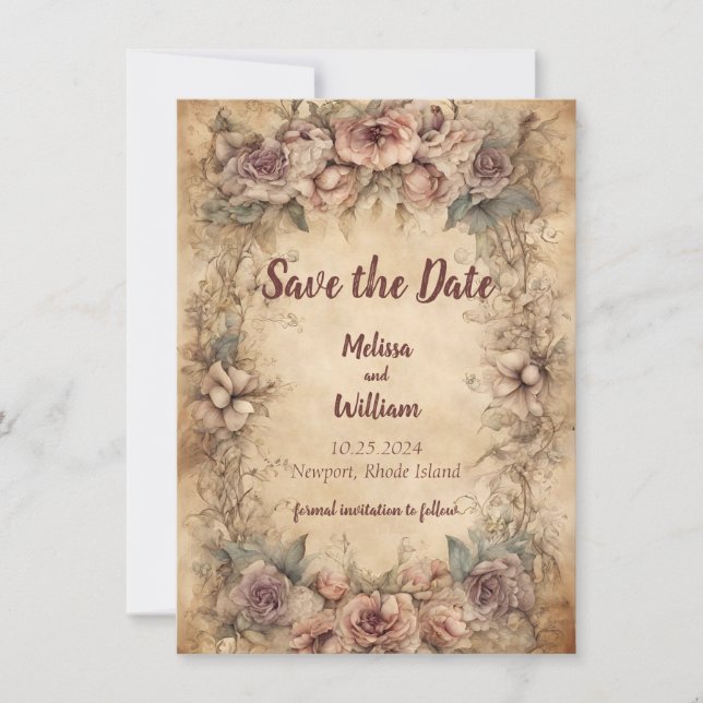 Reserve A Data Casamento Italiano Vintage (Frente)